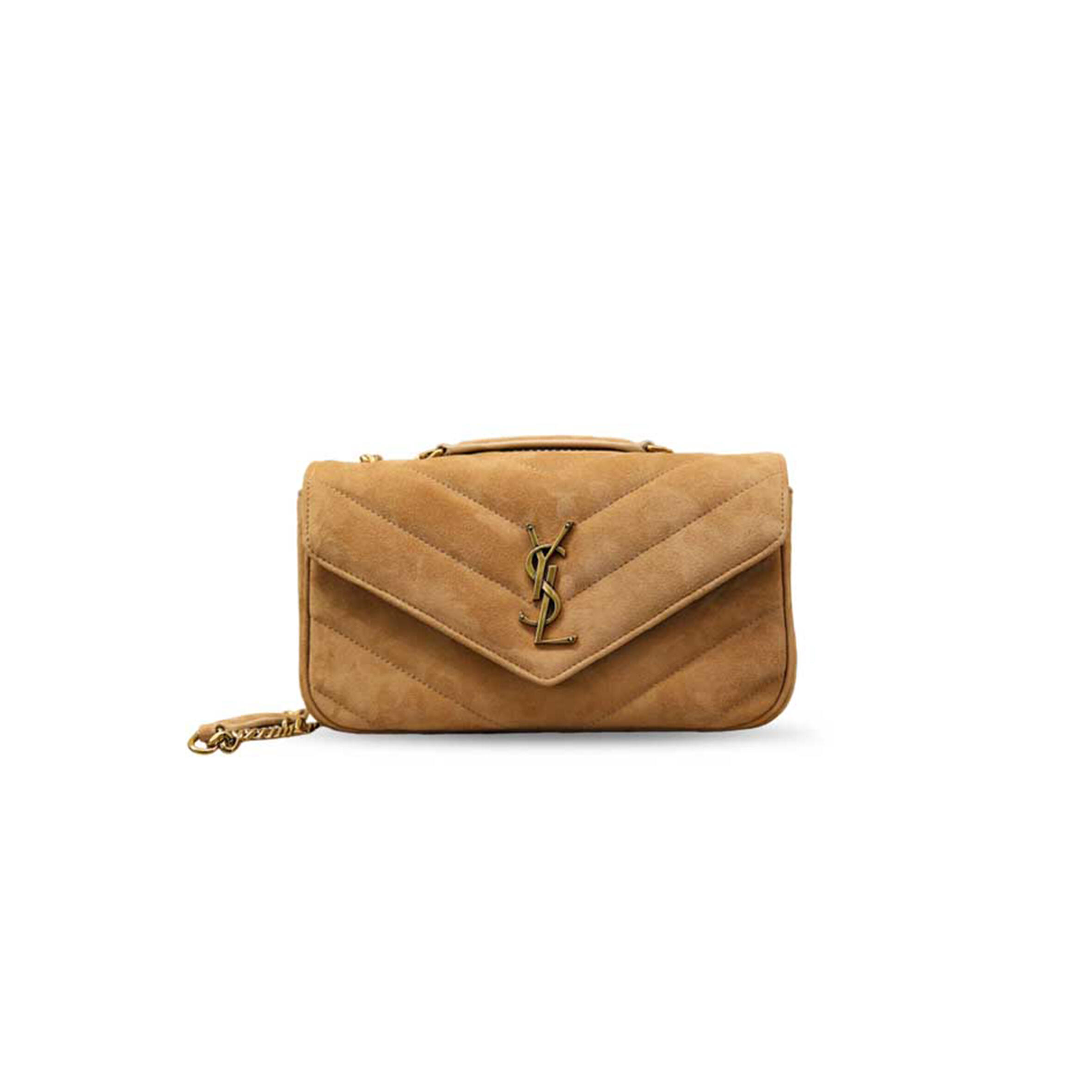 YSL LOULOU MATELASSÉ SUEDE SHOULDER BAG 801437 (24*14*6cm)